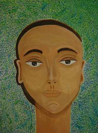 Shaven Head_acrylics on canvas painting by meenal