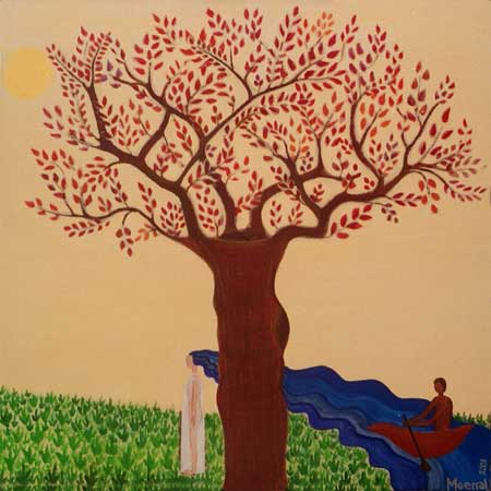 jazztree-acrylics on canvas painting by meenal depicting of origin of Jazz from the blues