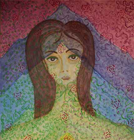 achala-figurative-abstract-acrylics on canvas painting by meenal